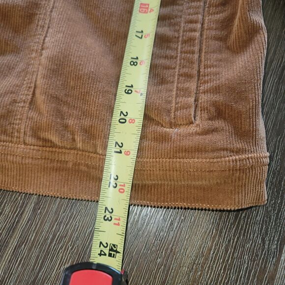 Time and Tru Corduroy Jacket Womens XL Brown Button Up Pockets Stretch - Picture 4 of 5